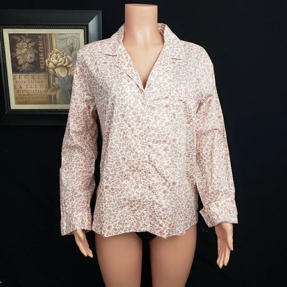 VS Brown Cheetha Print Pajama Jacket Large